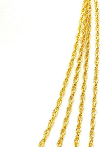 14KGF Double Rope Chain 18” 20” 22” 24” , Sku#15R