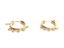 14KGF Hoop Earrings w 5jr , Sku#090C005JR