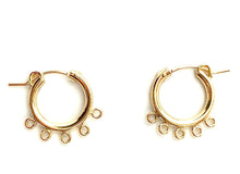 14KGF Hoop Earrings w 5jr , Sku#090C005JR