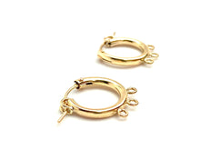 14KGF Hoop earrings w 3jr , Sku#090C003JR