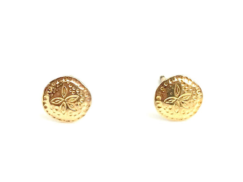 14KGF flower stud earrings , Sku#704-4