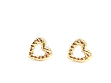 14KGF Heart Stud Earrings , Sku#2027-4