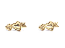 14KGF Heart & Key studs , Sku#79-4