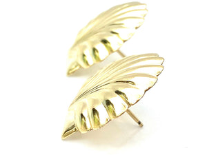 14KGF Seashell Studs , Sku#E57-1