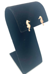 14KGF Seahorse Studs