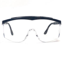 Clear safety glasses with black temples and top bar , SKU #SS11OAF