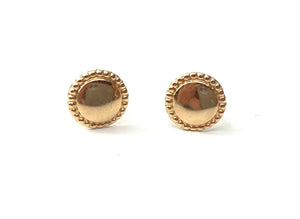 14KGF Circle stud earrings with delicate detailed edges, 14K gold filled