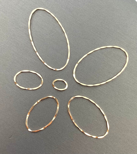 14KGF Oval Hammered, 14K gold filled