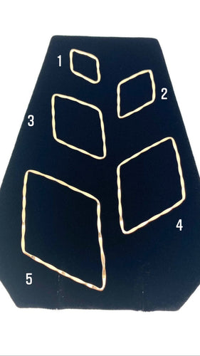 14KGF Diamond shape, hammered finished, 14K gold filled