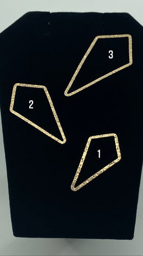 14KGF Diamond Drop, textured finished, 14K gold filled
