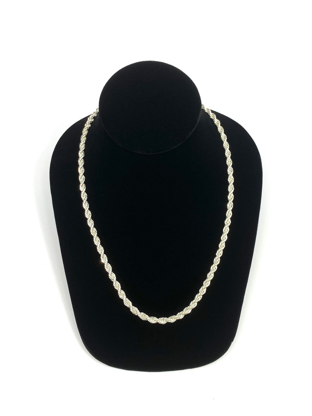 20” 4mm Sterling Silver Rope Chain, Sku: S5FRLC-20