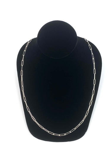 24” Sterling Silver Elongated Chain, Sku:S40012LC-24