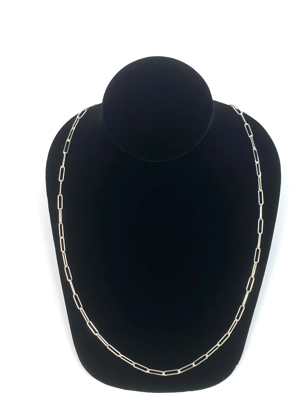24” Sterling Silver Elongated Chain, Sku:S40012LC-24
