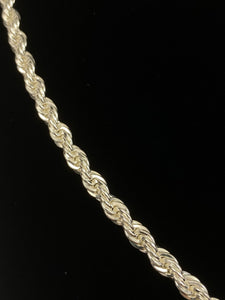 20” 5mm Sterling Silver Rope Chain, Sku: S5FRLC-20