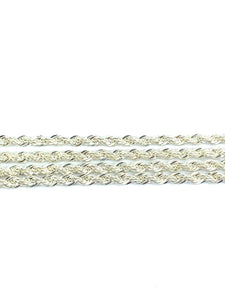 24” 2mm Sterling Silver Rope Chain, Sku: S25FRLC-24