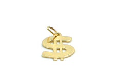 14KGF Dollar Sign Charm , Sku#1885-C