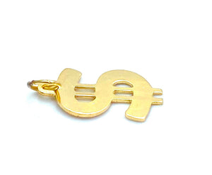 14KGF Dollar Sign Charm , Sku#1885-C