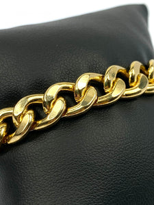 14KGF 10.5” 9mm Curb Chain Bracelet, 14K Gold Filled, 14K Gold Fill, Sku: SM94LC-10.5