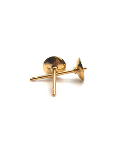 14KGF 5.0mm Pearl cup and post , 14K gold filled , SKU#4005884