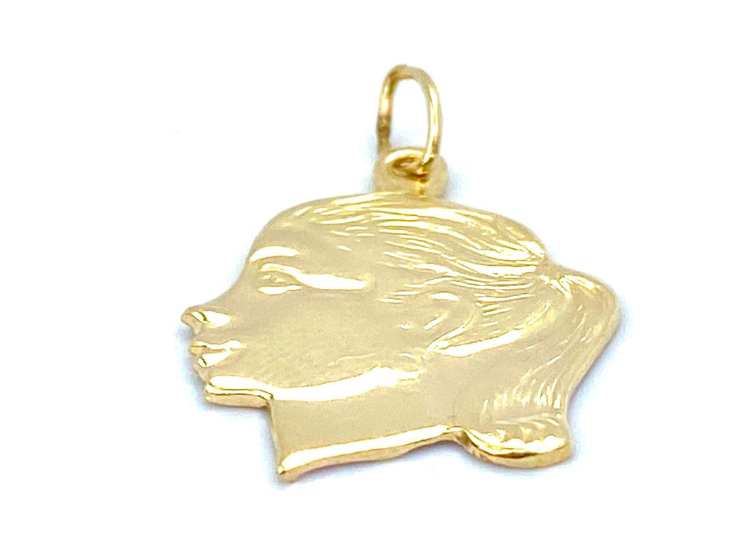14KGF Female Head Charm , Sku#922-C