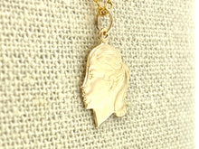 14KGF Female Head Charm , Sku#922-C