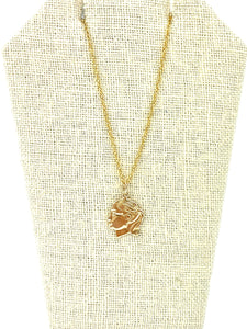 14KGF Female Head Charm , Sku#922-C