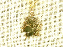 14KGF Female Head Charm , Sku#922-C