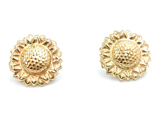 14KGF Sunflower Studs , Sku#1802-4