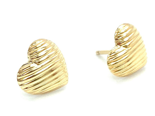 14KGF Heart Studs , Sku#733-4
