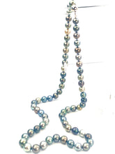 Stunning 43 inch Tahitian pearl necklace with a 14K white gold with diamonds, 17mm to 13mm size, silk knotted, AA Quality pearls
