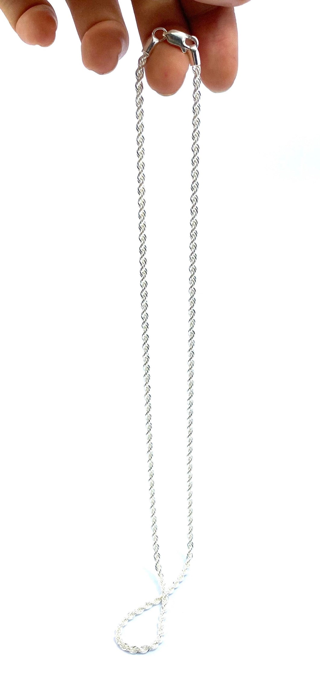 2.5mm Sterling Silver Rope Chain, Sku: S2.5FRLC-18