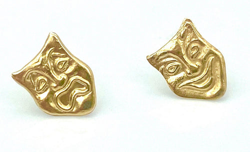 14KGF Melpomene & Thalia Studs , Sku#1845-4