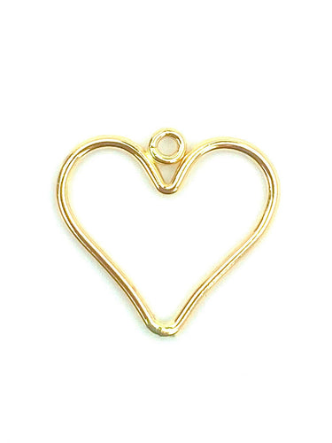 14KGF Heart Charm , Sku#F TINY HEART