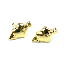 14KGF Arrow Heart Stud Earrings, 14KGF, 14K Gold Filled, 14K Gold Fill, 14K Gold, Sku:78-4