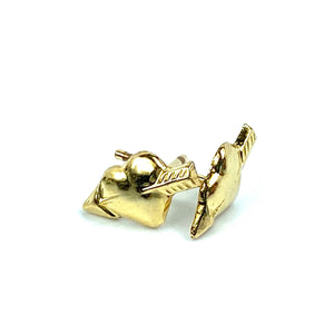 14KGF Arrow Heart Stud Earrings, 14KGF, 14K Gold Filled, 14K Gold Fill, 14K Gold, Sku:78-4