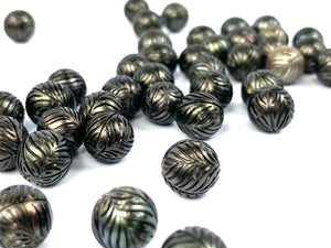 Palm Tree Carved Tahiti pearls, Beautiful 11.0mm, Tattoo Tahitian Pearls