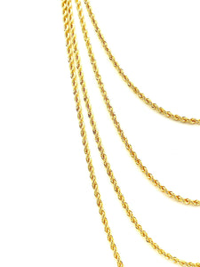 2.5mm French Rope Chain Necklace 16” 18” 20” 22” 24” , 14K Gold Filled