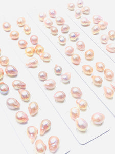 Paired pink Edison pearls, Drop Shape AA+ Quality, Lavender Colors, Sku # 070772
