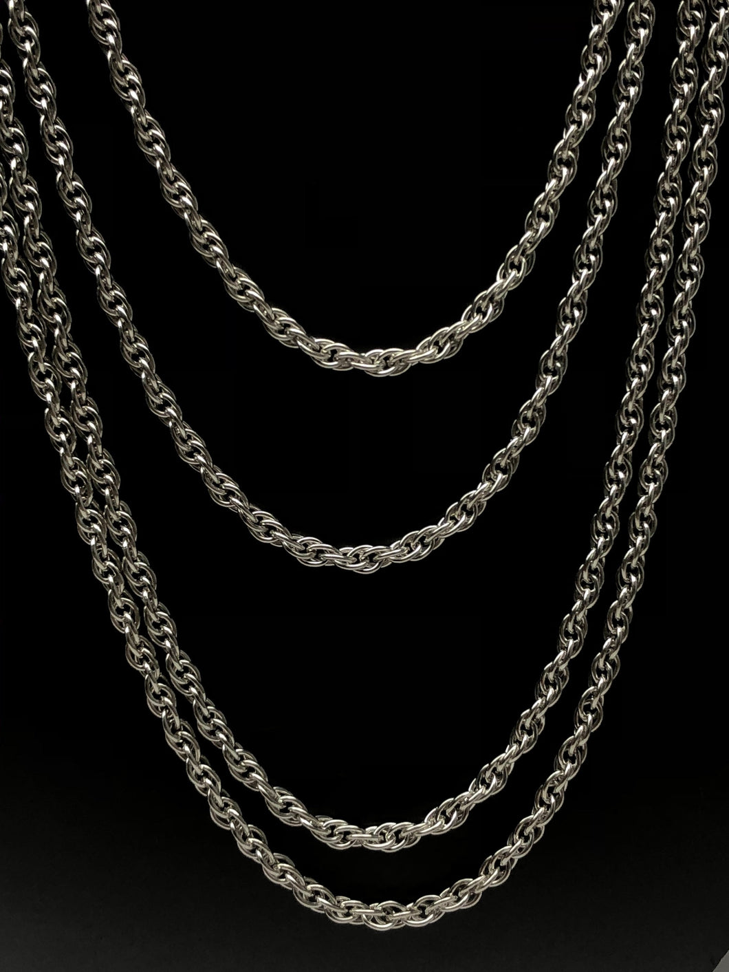 25R 2.5mm sterling silver double rope chain