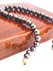 Aubergine AAA / AA with 14K gold Diamond ball clasp pearl necklace , SKU# 070776