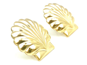 14KGF Seashell Studs , Sku#E57-1