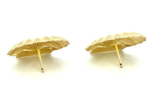 14KGF Seashell Studs , Sku#E57-1
