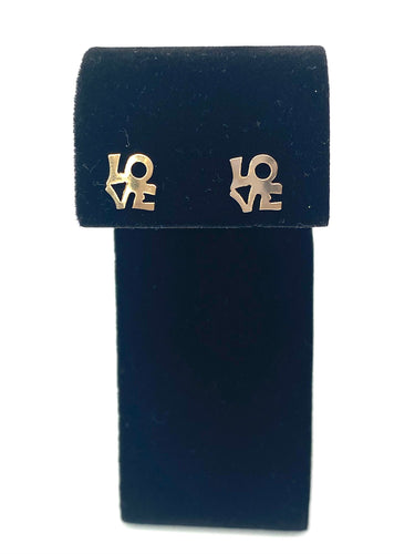 14KGF Love studs, 14K gold filled , SKU# 575-4