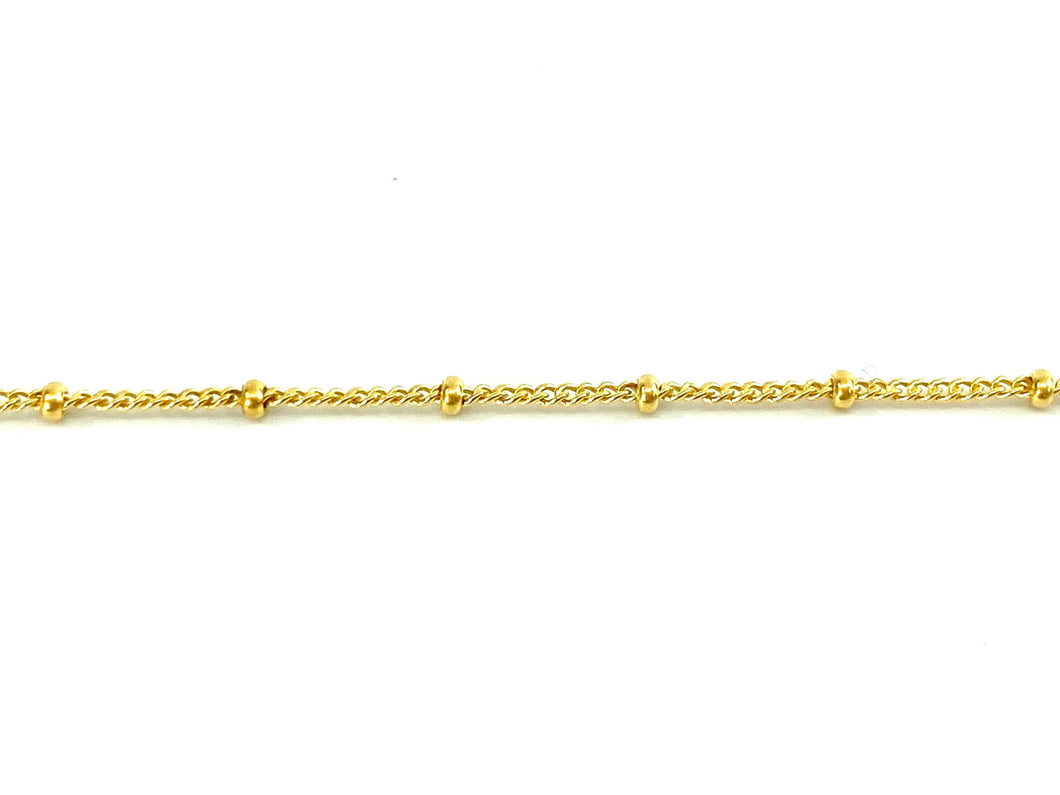14KGF 1.0mm Satellite Cable Chain Satellite With 2.0mm Bead, 14KGF, 14K Gold Filled, 14K Gold Fill, 14K Gold, Sku: S1428MC38