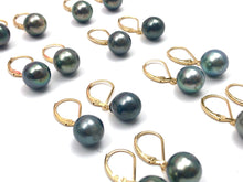 Tahitian pearl earrings with 14KGF lever backs, SKU#070784