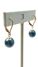 Tahitian pearl earrings with 14KGF lever backs, SKU#070784