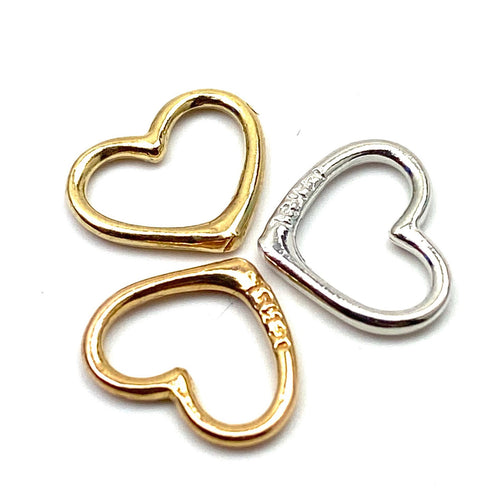 14K heart charm, Rose gold, White gold, Gold, SKU#L-158