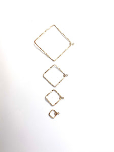 14KGF Diamond Hammered, textured, 14K gold filled