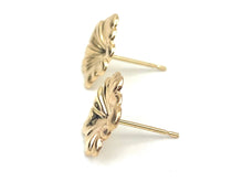 14K Solid Gold Flower Studs , Sku#E81-2