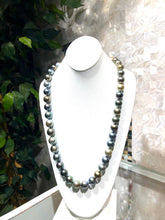 Stunning 43 inch Tahitian pearl necklace with a 14K white gold with diamonds, 17mm to 13mm size, silk knotted, AA Quality pearls